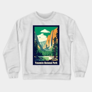 Yosemite National Park Vintage Travel Poster Crewneck Sweatshirt